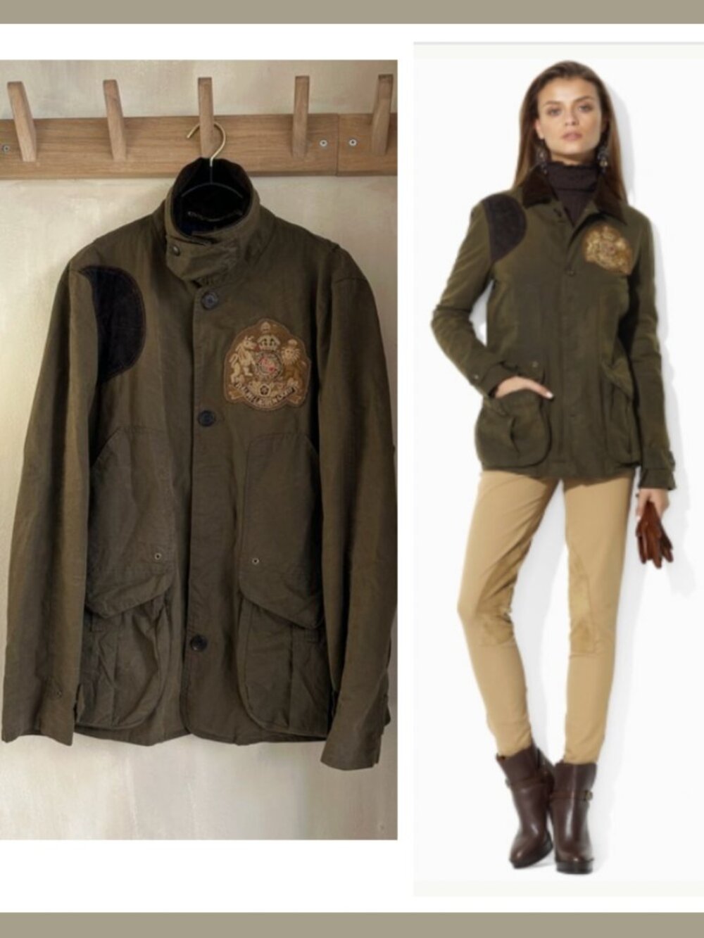 Ralph Lauren Ansford Cotton Blue Label Waxed Canvas Crest Field Jacket XL